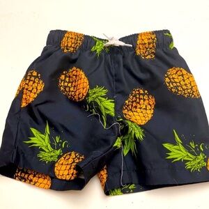 Boy’s City Streets Pineapple Polyester Swim Trunks Size 12 Months